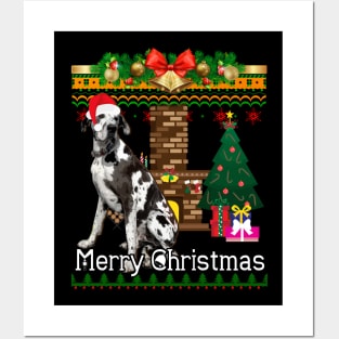 Ugly Christmas Sweater GREAT DANES Posters and Art